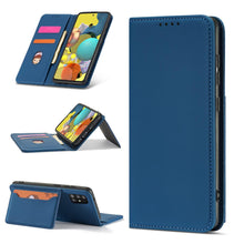 Načítať obrázok do zobrazovača galérie, Elegant Card Case Blue Ochranný Knižkový Kryt pre Samsung Galaxy A52 / A52 5G / A52s
