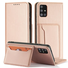 Načítať obrázok do zobrazovača galérie, Elegant Card Case Pink-Gold Ochranný Knižkový Kryt pre Samsung Galaxy A52 / A52 5G / A52s
