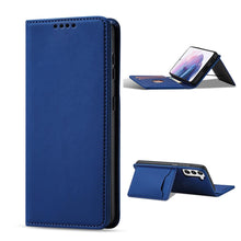 Načítať obrázok do zobrazovača galérie, Elegant Card Case Blue Ochranný Knižkový Kryt pre Samsung Galaxy S22
