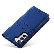 Načítať obrázok do zobrazovača galérie, Elegant Card Case Blue Ochranný Knižkový Kryt pre Samsung Galaxy S22
