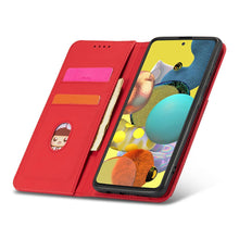 Načítať obrázok do zobrazovača galérie, Elegant Card Case Red Ochranný Knižkový Kryt pre Samsung Galaxy A52 / A52 5G / A52s
