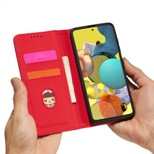 Načítať obrázok do zobrazovača galérie, Elegant Card Case Red Ochranný Knižkový Kryt pre Samsung Galaxy A52 / A52 5G / A52s
