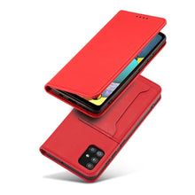 Načítať obrázok do zobrazovača galérie, Elegant Card Case Red Ochranný Knižkový Kryt pre Samsung Galaxy A52 / A52 5G / A52s
