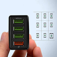 Načítať obrázok do zobrazovača galérie, Power Quick Charge Sieťový adaptér BLACK 4x USB 3.0
