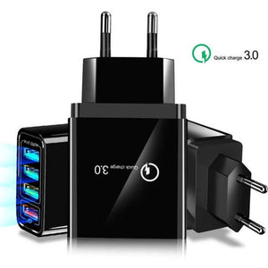Power Quick Charge Sieťový adaptér BLACK 4x USB 3.0