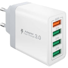 Načítať obrázok do zobrazovača galérie, Power Quick Charge Sieťový adaptér WHITE 4x USB 3.0
