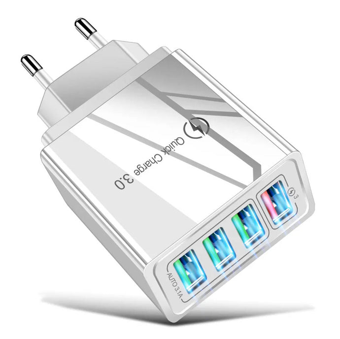 Power Quick Charge Sieťový adaptér WHITE 4x USB 3.0