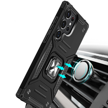 Načítať obrázok do zobrazovača galérie, Premium Ring Armor Rugged Case Black pre Samsung Galaxy S23 Ultra
