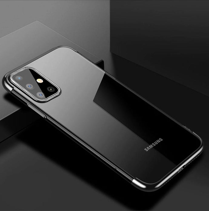 Luxury Plate Case Black Ochranný Kryt pre Samsung Galaxy A52 / A52s 5G / A52 5G