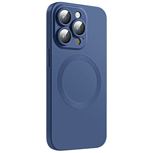 Camera Lens Protect MagSafe Silicone Case Blue Ochranný Kryt pre iPhone 14 Plus