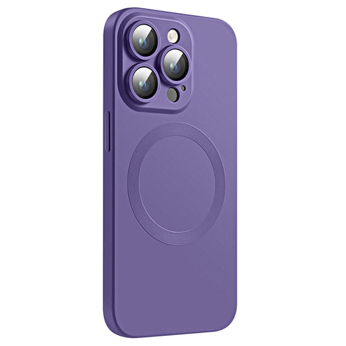 Camera Lens Protect MagSafe Silicone Case Purple Ochranný Kryt pre iPhone 14 Pro Max