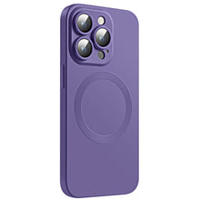 Načítať obrázok do zobrazovača galérie, Camera Lens Protect MagSafe Silicone Case Purple Ochranný Kryt pre iPhone 15 Plus
