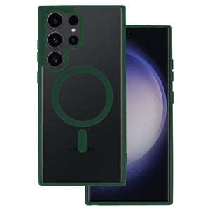 Matt MagSafe Green Magnetic Case Ochranný Kryt pre Samsung Galaxy S23 Ultra