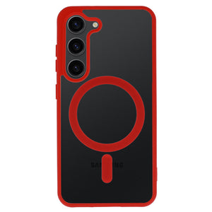 Matt MagSafe Red Magnetic Case Ochranný Kryt pre Samsung Galaxy S22