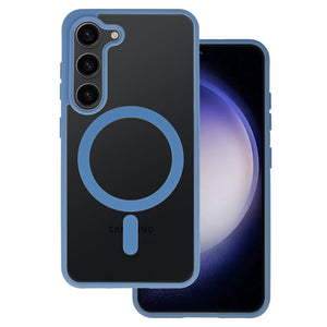 Matt MagSafe Blue Magnetic Case Ochranný Kryt pre Samsung Galaxy S23