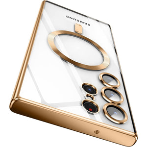 Secret MagSafe Gold Magnetic Case Ochranný Kryt pre Samsung Galaxy S22 Ultra