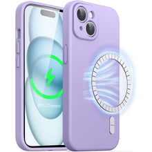 Načítať obrázok do zobrazovača galérie, MagSafe Silicone Case Violet Ochranný Kryt pre iPhone 15

