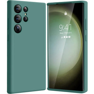 Premium Silicone Case Green Ochranný Kryt pre Samsung Galaxy S23 Ultra