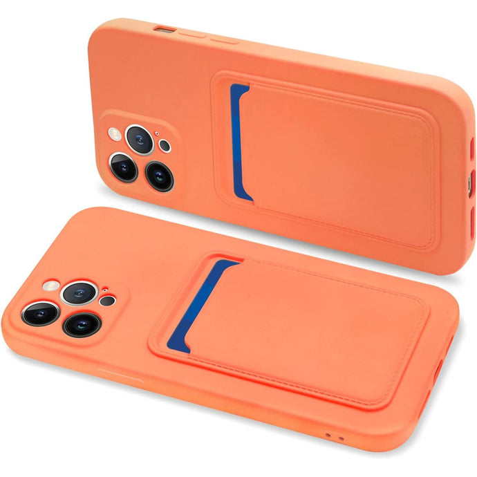 Card Case Orange Silicone Ochranný Kryt pre iPhone 12 Pro