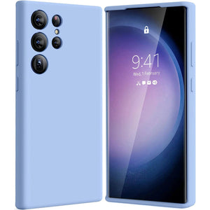 Premium Silicone Case Blue Ochranný Kryt pre Samsung Galaxy S23 Ultra