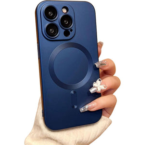 Camera Lens Protect MagSafe Silicone Case Blue Ochranný Kryt pre iPhone 15 Pro