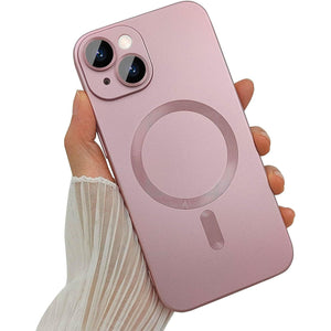Camera Lens Protect MagSafe Silicone Case Pink Ochranný Kryt pre iPhone 15 Pro Max