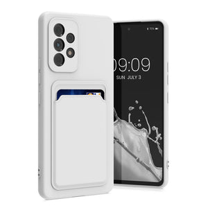 Card Wallet White Ochranný Kryt pre Samsung Galaxy A53 5G