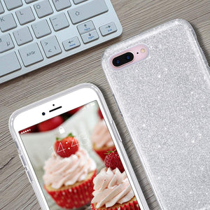 Glitter Silver Ochranný Kryt pre iPhone 7 Plus / 8 Plus