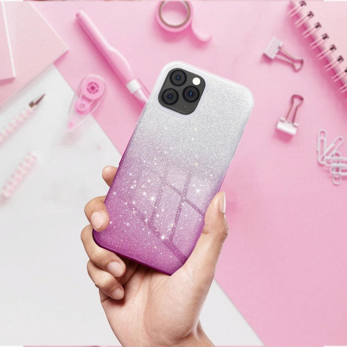 Glitter Silver-Pink Ochranný Kryt pre iPhone 14 Pro Max