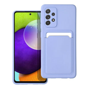 Card Wallet Silicone Purple Case Ochranný Kryt pre Samsung Galaxy A52 / A52s