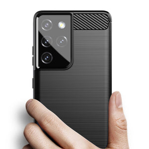 Carbon Black Ochranný Kryt pre Samsung Galaxy S21 Ultra
