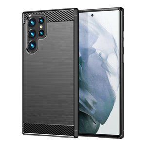 Carbon Black Ochranný Kryt pre Samsung Galaxy S22 Ultra
