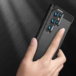 Carbon Black Ochranný Kryt pre Samsung Galaxy S22 Ultra