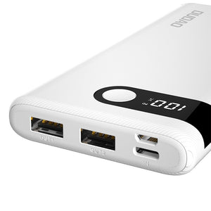Dudao LCD Powerbank White - 10 000mAh - 2x USB