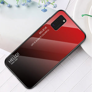 Glass Durable Red-Black Ochranný Kryt pre Samsung Galaxy A41
