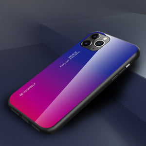 Glass Durable Pink-Blue Ochranný Kryt pre iPhone 11 Pro Max