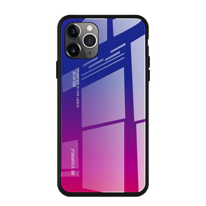 Glass Durable Pink-Blue Ochranný Kryt pre iPhone 11 Pro Max