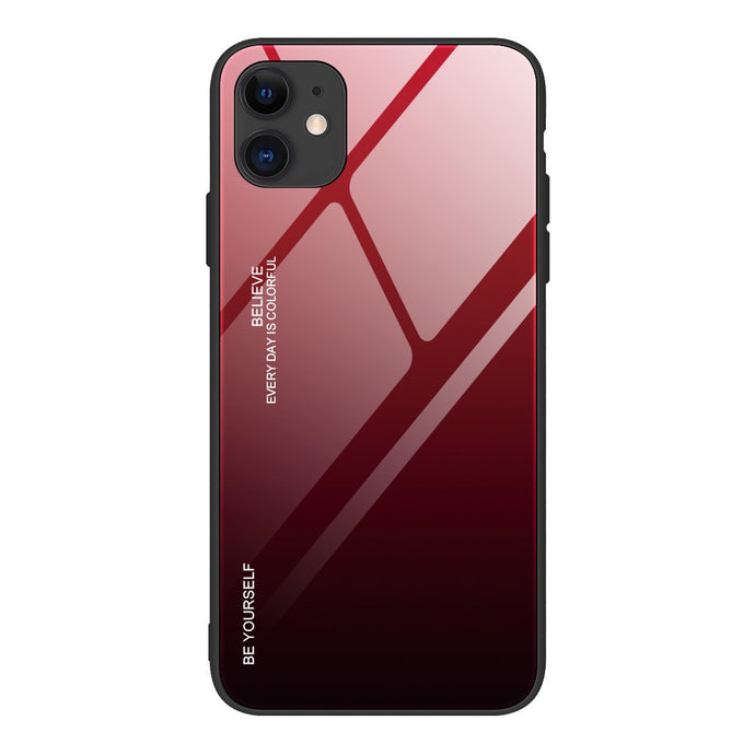 Glass Durable Red-Black Ochranný Kryt pre iPhone 12 Mini