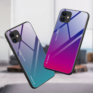 Glass Durable Pink-Blue Ochranný Kryt pre iPhone 12 Pro Max