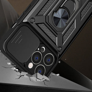 Hybrid Camshield Ring Rugged Case Black Ochranný Kryt pre iPhone 14 Pro