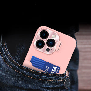 Leather Stand Card Case Pink Ochranný Kryt pre iPhone 14 Pro