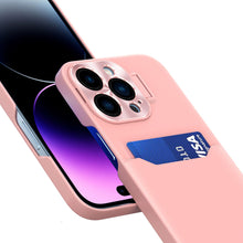 Načítať obrázok do zobrazovača galérie, Leather Stand Card Case Pink Ochranný Kryt pre iPhone 14
