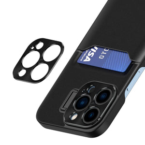 Leather Stand Card Case Black Ochranný Kryt pre iPhone 14 Pro Max