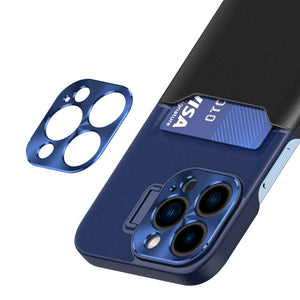 Leather Stand Card Case Blue Ochranný Kryt pre iPhone 14