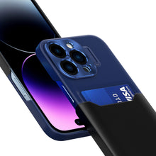 Načítať obrázok do zobrazovača galérie, Leather Stand Card Case Blue Ochranný Kryt pre iPhone 14 Pro Max
