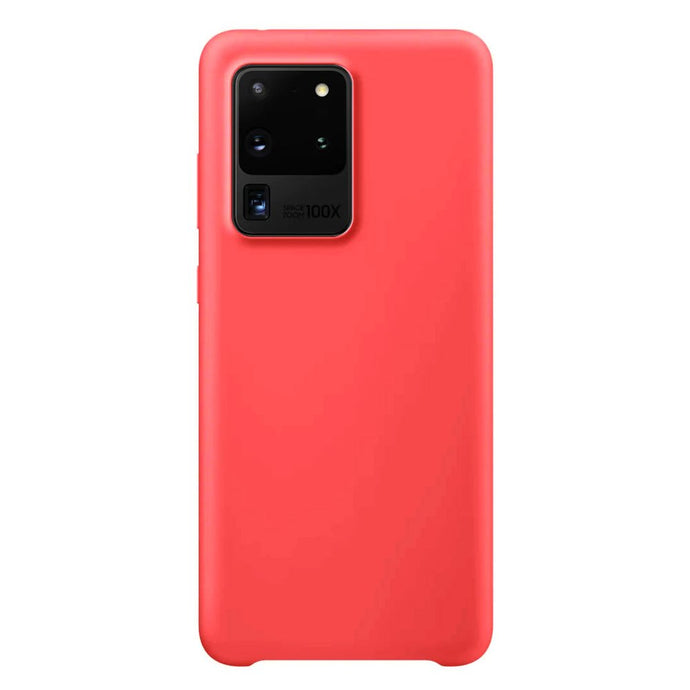 Premium Silicone Case Red Ochranný Kryt pre Samsung Galaxy S20 Ultra