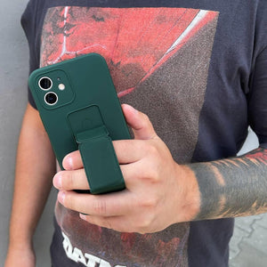 Kickstand Case Silicone Black Ochranný Kryt pre iPhone 12 Pro Max