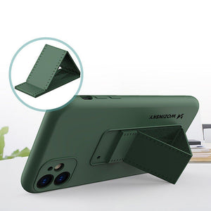 Kickstand Case Silicone Light-Blue Ochranný Kryt pre iPhone 12 Pro Max