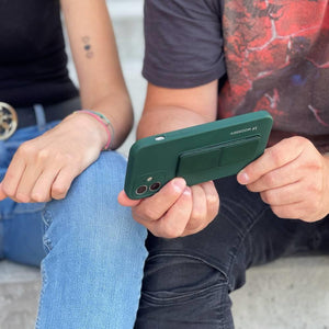 Kickstand Case Silicone Green Ochranný Kryt pre iPhone 12