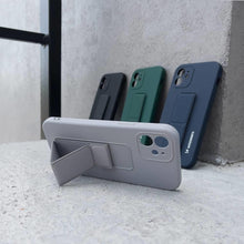 Načítať obrázok do zobrazovača galérie, Kickstand Case Silicone Black Ochranný Kryt pre iPhone 12 Pro Max
